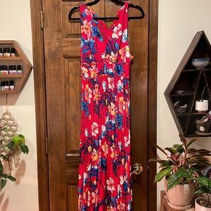 Japna red floral maxi dress